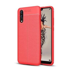 Teleplus Huawei P20 Deri Dokulu Silikon Gri Kılıf