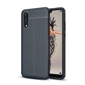 Teleplus Huawei P20 Deri Dokulu Silikon Gri Kılıf