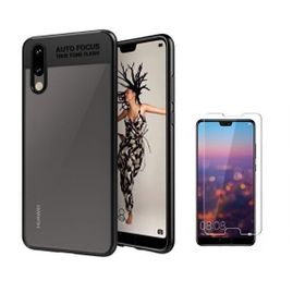 Teleplus Huawei P20 Kamera Koruma Silikon Kılıf Siyah ve Nano Ekran Koruyucu
