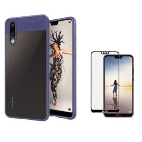 Teleplus Huawei P20 Kırmızı Kamera Koruma Silikon Tam Kapatan Cam Kılıf