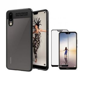 Teleplus Huawei P20 Kırmızı Kamera Koruma Silikon Tam Kapatan Cam Kılıf