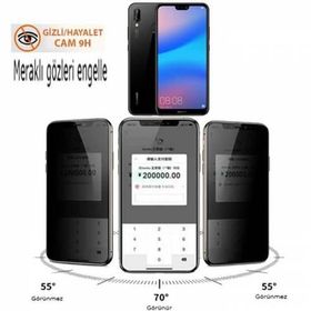 Teleplus Huawei P20 Lite Privacy Hayalet Cam Ekran Koruyucu