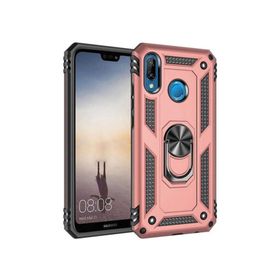 Teleplus Huawei P20 Lite Vega Yüzüklü Tank Kapak Lacivert Nano Ekran Koruyucu Cep Telefonu Kılıfı