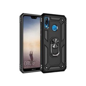 Teleplus Huawei P20 Lite Vega Yüzüklü Tank Kapak Lacivert Nano Ekran Koruyucu Cep Telefonu Kılıfı