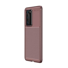 Teleplus Huawei P40 Kahverengi Negro Karbon Silikon Kılıf