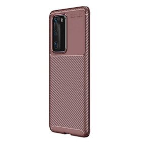 Teleplus Huawei P40 Kahverengi Negro Karbon Silikon Kılıf