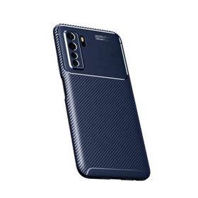 Teleplus Huawei P40 Lite 5g Negro Karbon Desenli Lacivert Silikon Cep Telefonu Kılıf