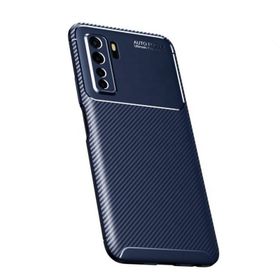 Teleplus Huawei P40 Lite 5g Negro Karbon Desenli Lacivert Silikon Cep Telefonu Kılıf