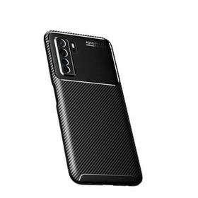 Teleplus Huawei P40 Lite 5g Negro Karbon Desenli Nano Ekran Koruyucu Lacivert Silikon Cep Telefonu Kılıf