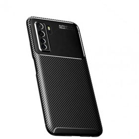 Teleplus Huawei P40 Lite 5g Negro Karbon Desenli Nano Ekran Koruyucu Lacivert Silikon Cep Telefonu Kılıf