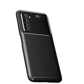 Teleplus Huawei P40 Lite 5g Negro Karbon Desenli Nano Ekran Koruyucu Lacivert Silikon Cep Telefonu Kılıf