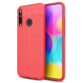 Teleplus Huawei P40 Lite E Siyah Deri Dokulu Silikon Kılıf+Nano Ekran Koruyucu