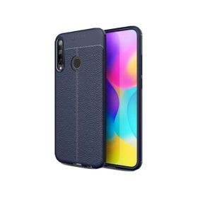 Teleplus Huawei P40 Lite E Siyah Deri Dokulu Silikon Kılıf+Nano Ekran Koruyucu