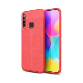 Teleplus Huawei P40 Lite E Siyah Deri Dokulu Silikon Kılıf+Nano Ekran Koruyucu