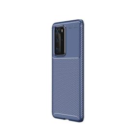 Teleplus Huawei P40 Pro Kahverengi Negro Karbon Silikon Kılıf