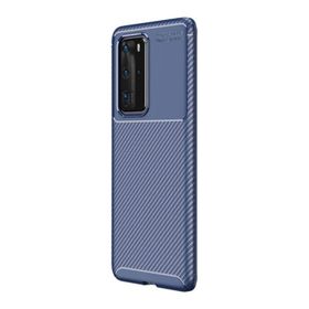 Teleplus Huawei P40 Pro Kahverengi Negro Karbon Silikon Kılıf