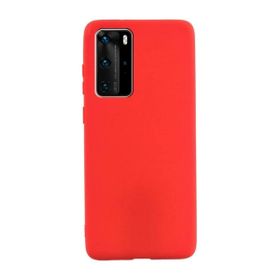 Teleplus Huawei P40 Pro Lüks Mat Silikon Kırmızı Kılıf