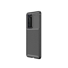 Teleplus Huawei P40 Siyah Negro Karbon Silikon Kılıf+Tam Kapatan Ekran Koruyucu