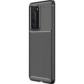 Teleplus Huawei P40 Siyah Negro Karbon Silikon Kılıf+Tam Kapatan Ekran Koruyucu
