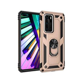 Teleplus Huawei P40 Vega Yüzüklü Tank Kapak Rose Gold Kılıf