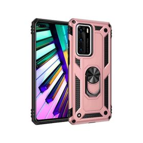 Teleplus Huawei P40 Vega Yüzüklü Tank Kapak Rose Gold Kılıf