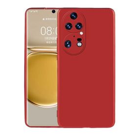 Teleplus Huawei P50 Pro Kamera Korumalı Premier Silikon Kırmızı Kılıf