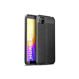 Teleplus Huawei Y5P Deri Dokulu Silikon Siyah Kılıf