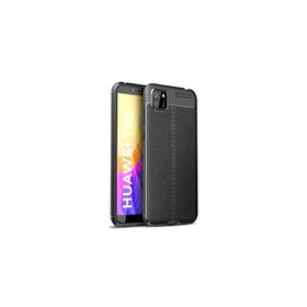 Teleplus Huawei Y5P Lacivert Deri Dokulu Silikon Kılıf+Nano Ekran Koruyucu