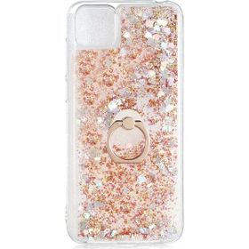 Teleplus Huawei Y5P Milce Yüzüklü Sulu Gold Silikon Cep Telefonu Kılıf