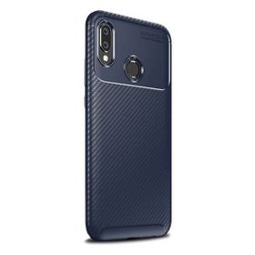 Teleplus Huawei Y6 2019 Negro Karbon Ve Silikonlu Kılıf Lacivert ve Nano Ekran Koruyucu