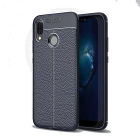 Teleplus Huawei Y6 2019 Siyah Deri Dokulu Silikon Kılıf