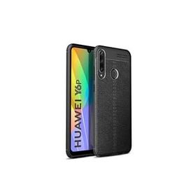 Teleplus Huawei Y6P Deri Dokulu Silikon Siyah Nano Ekran Koruyucu Kılıf