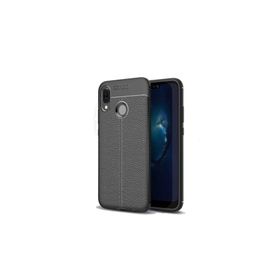 Teleplus Huawei Y6S 2019 Deri Dokulu Gri Nano Ekran Koruyucu Silikon Cep Telefonu Kılıf