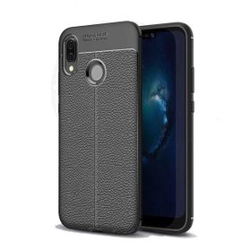 Teleplus Huawei Y6S 2019 Deri Dokulu Lacivert Nano Ekran Koruyucu Silikon Cep Telefonu Kılıf