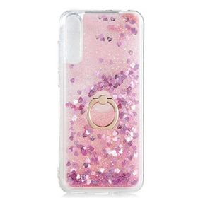 Teleplus Huawei Y8p Milce Yüzüklü Sulu Pembe Silikon Cep Telefonu Kılıf