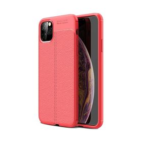 Teleplus Iphone 11 Deri Dokulu Nano Ekran Koruyucu Kırmızı Silikon Kılıf