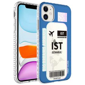 Teleplus iPhone 11 Desenli Elegans Serisi No 4 Silikon Mavi Kılıf
