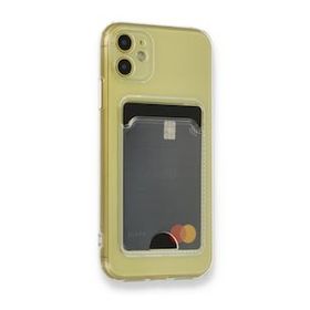 Teleplus iPhone 11 Kamera Korumalı Kartlıklı Silikon Şeffaf Kılıf