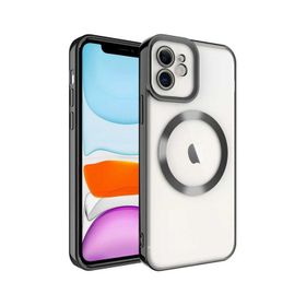 Teleplus iPhone 11 Kamera Korumalı Manyetik Wiriless Destekli Lazer Setro Silikon Siyah Kılıf