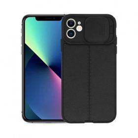 Teleplus iPhone 11 Lensi Kamera Korumalı Deri Dokulu Silikon Kırmızı Kılıf