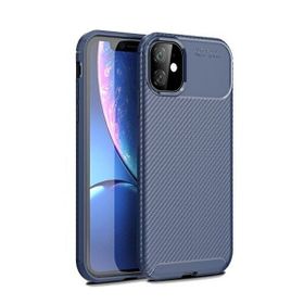 Teleplus iPhone 11 Negro Karbon Silikon Lacivert Kılıf Nano Glass Ekran Koruyucu