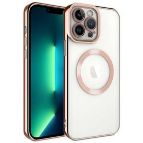 Teleplus iPhone 11 Pro Max Kamera Korumalı Manyetik Wiriless Destekli Lazer Setro Silikon Rose Gold Cep Telefonu Kılıfı