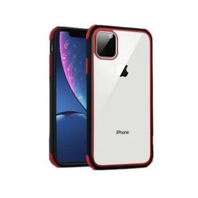Teleplus Iphone 11 Pro Max Mat Arkası Şeffaf Süper Kırmızı Nano Ekran Koruyucu Silikon Kılıf