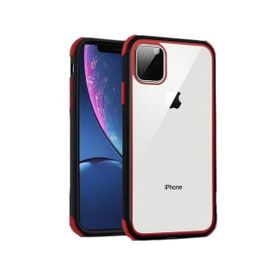 Teleplus Iphone 11 Pro Max Mat Arkası Şeffaf Süper Kırmızı Nano Ekran Koruyucu Silikon Kılıf