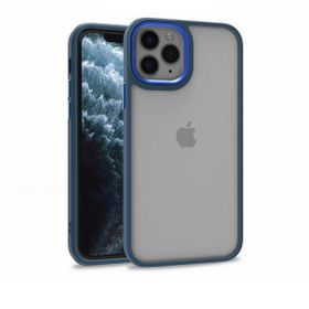 Teleplus iPhone 11 Pro Max Renkli Bumper Hybrid Flora Silikon Mor Cep Telefonu Kılıfı