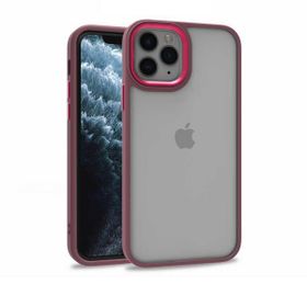 Teleplus iPhone 11 Pro Max Renkli Bumper Hybrid Flora Silikon Mor Cep Telefonu Kılıfı