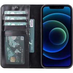 Teleplus iPhone 12 Hakiki Deri 2-1 Kartlıklı Cüzdan Kırmızı Kılıf