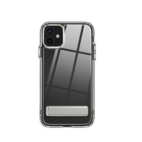 Teleplus iPhone 12 Hibrid Lstand Kapak Silikon Şeffaf Cep Telefonu Kılıfı