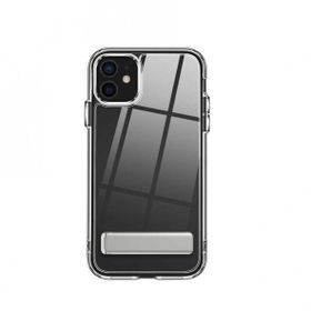 Teleplus iPhone 12 Hibrid Lstand Kapak Silikon Şeffaf Cep Telefonu Kılıfı