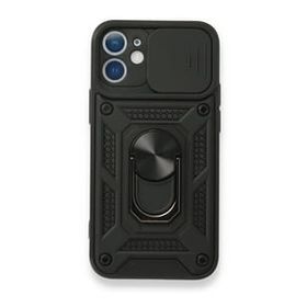 Teleplus iPhone 12 Kamera Korumalı Yüzüklü Tank Pars Silikon Lacivert Kılıf